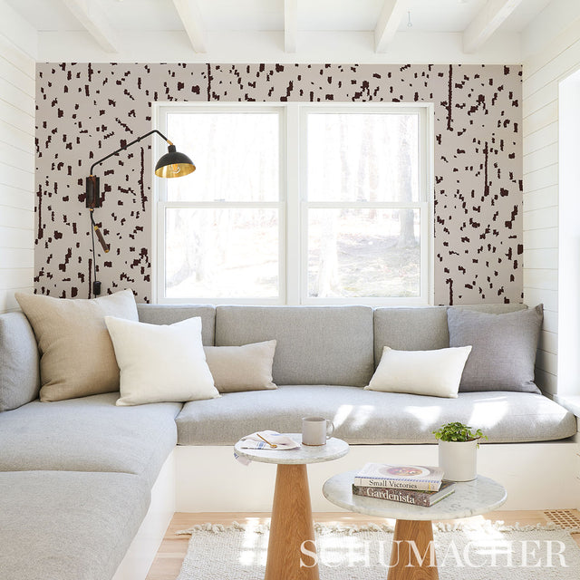 Bespotted Brown Abstract Wallpaper by Schumacher Miles Redd Collection – Schumacher 5013910