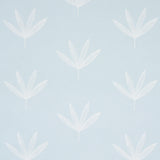 Rue Sky by Schumacher - Soft modern leaf line drawing wallpaper in light blue for a casual, versatile look.
