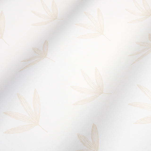 Rue Sand by Schumacher Modern Leaf Line Drawing Wallpaper – Schumacher 5013922