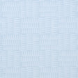 Charlie Sky by Schumacher - Small-scale geometric pennant stripe wallpaper in light blue, shown in detail and in a styled bedroom setting.