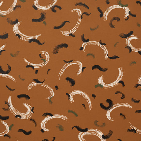 Brushmark gold wallpaper by David Kaihoi for Schumacher, featuring gestural brushstroke patterns in a hand-painted style.