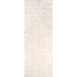 Cyanotype Panel in Natural by Schumacher features botanical silhouettes in a grid pattern, uncoated nonwoven wallcovering panel.
