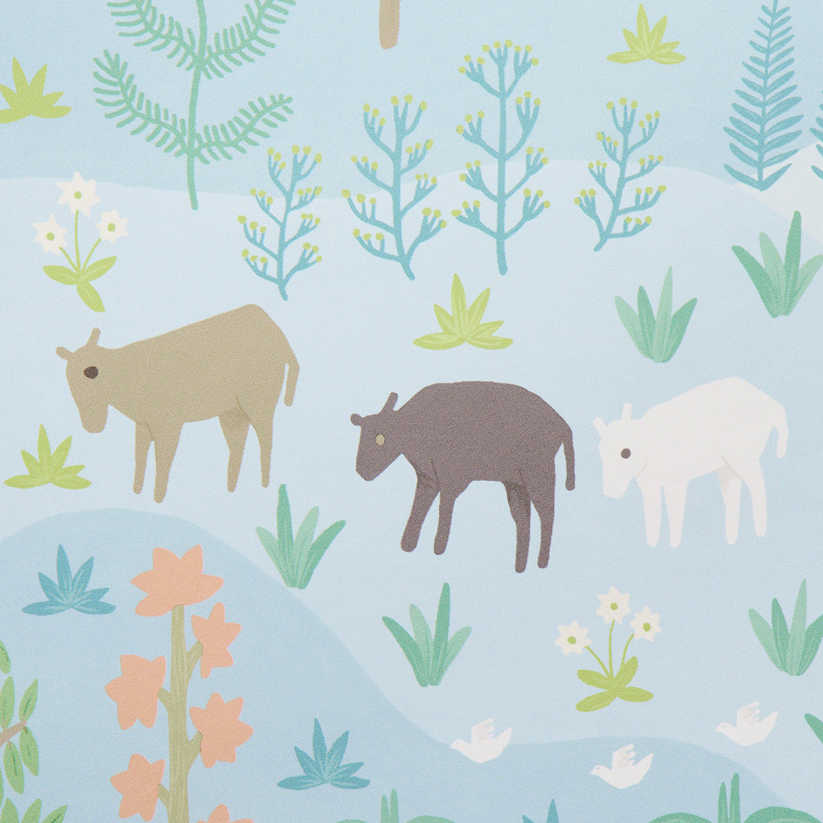 Las Colinas Blue Pastoral Landscape Wallpaper by Schumacher – 5013981