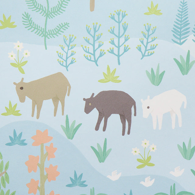 Las Colinas Blue Pastoral Landscape Wallpaper by Schumacher – 5013981