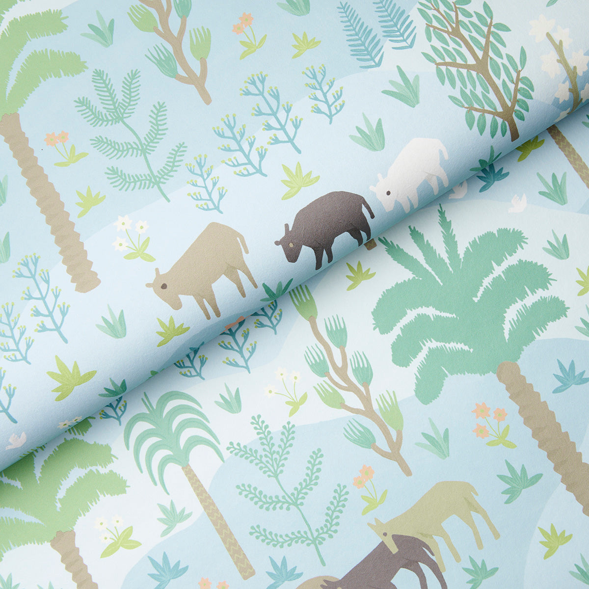 Las Colinas Blue Pastoral Landscape Wallpaper by Schumacher – 5013981