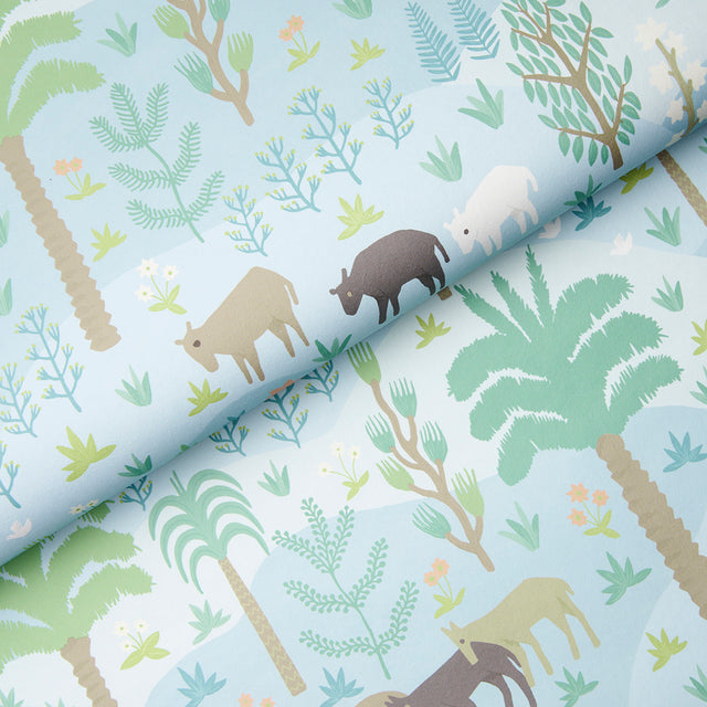Las Colinas Blue Pastoral Landscape Wallpaper by Schumacher – 5013981