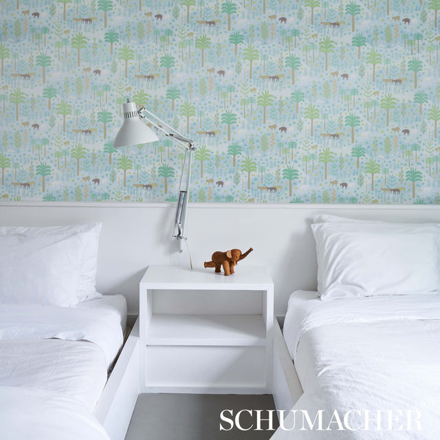 Las Colinas Blue Pastoral Landscape Wallpaper by Schumacher – 5013981