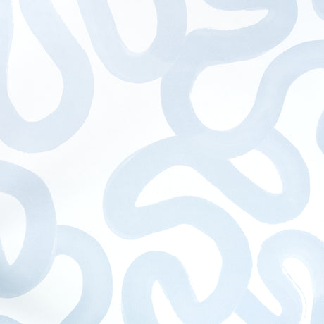Trace wallpaper in Sea by Hadiya Williams for Schumacher, featuring a gestural, painterly abstract design in blue tones.