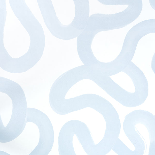 Trace wallpaper in Sea by Hadiya Williams for Schumacher, featuring a gestural, painterly abstract design in blue tones.