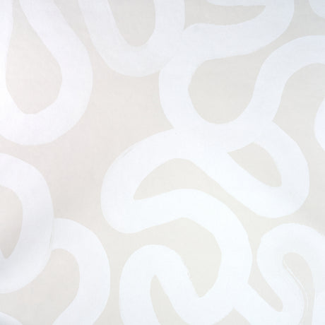 Trace wallpaper in Sesame by Hadiya Williams for Schumacher, featuring a gestural, painterly abstract design in neutral tones.