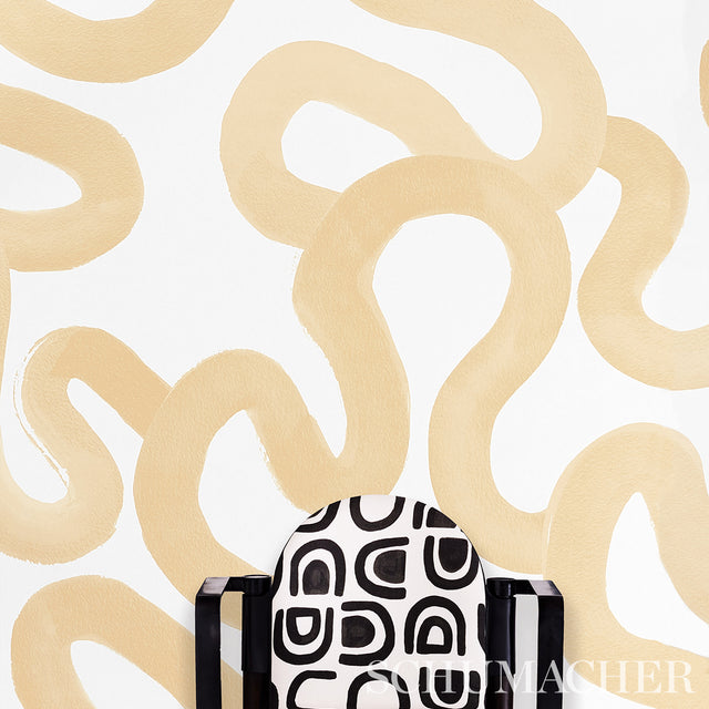Trace Ochre by Hadiya Williams Abstract Wallpaper – Schumacher 5013993