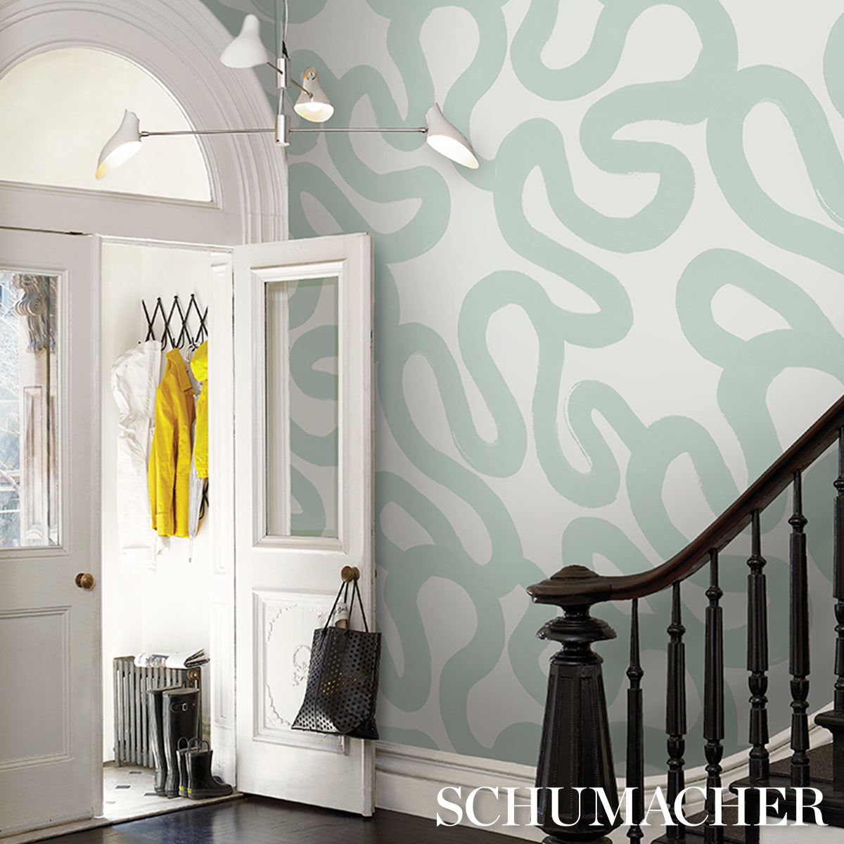 Trace Ice by Hadiya Williams Abstract Painterly Wallpaper – Schumacher 5013994