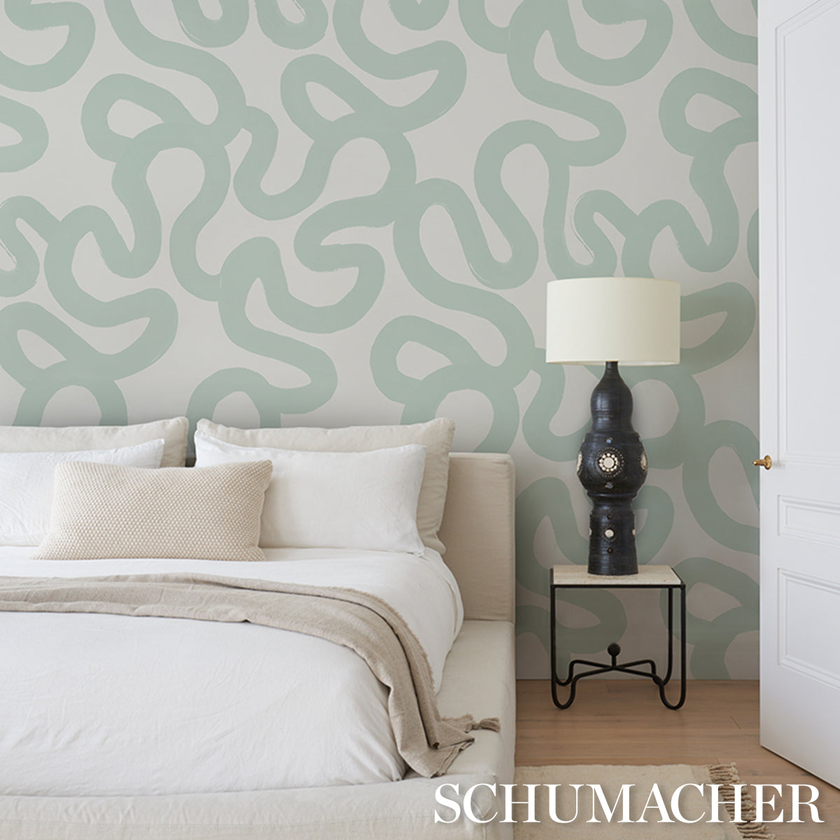 Trace Ice by Hadiya Williams Abstract Painterly Wallpaper – Schumacher 5013994