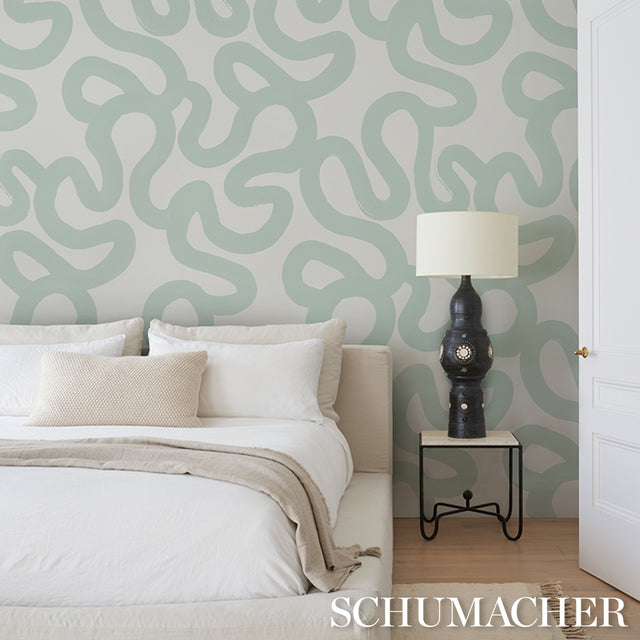Trace Ice by Hadiya Williams Abstract Painterly Wallpaper – Schumacher 5013994