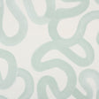 Trace wallpaper in Ice by Hadiya Williams for Schumacher, featuring a gestural, painterly abstract design in soft blue-green on white.