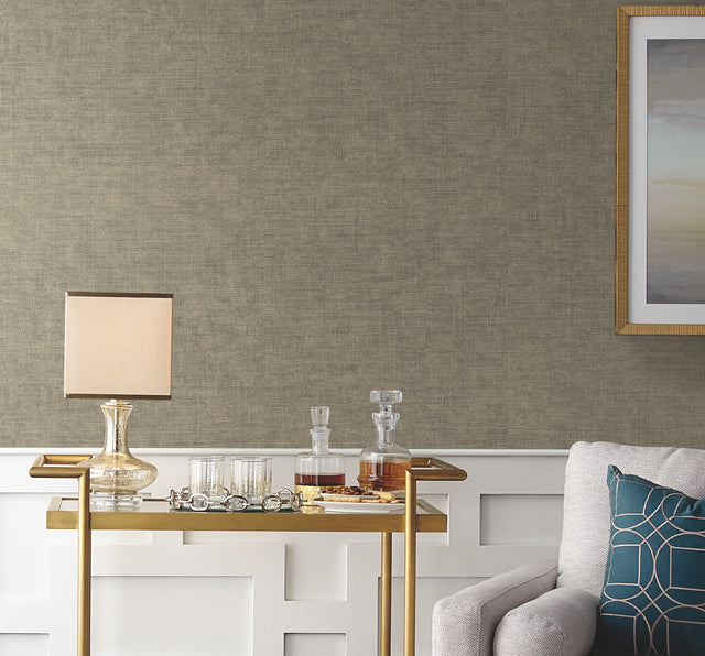 Tabby Weave Texture Green Wallpaper
