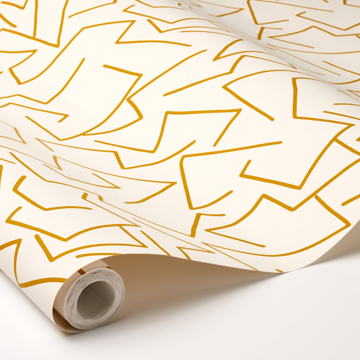 Tangent Ochre by Hadiya Williams Abstract Linear Wallpaper – Schumacher 5014000