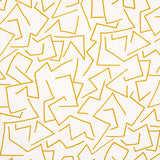 Tangent wallpaper in ochre by Hadiya Williams for Schumacher, featuring a lively linear abstract pattern in yellow ochre on white.