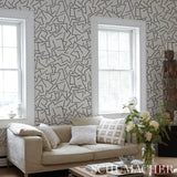 Tangent Ivory Abstract Linear Wallpaper by Hadiya Williams – Schumacher 5014001
