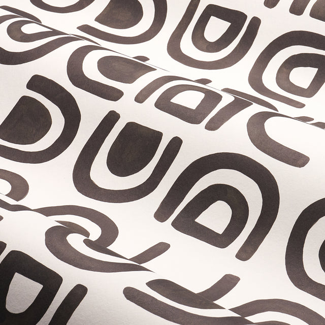 Threshold Carbon by Hadiya Williams Modern Abstract Wallpaper – Schumacher 5014010