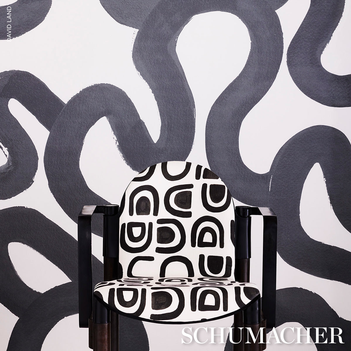 Threshold Carbon by Hadiya Williams Modern Abstract Wallpaper – Schumacher 5014010