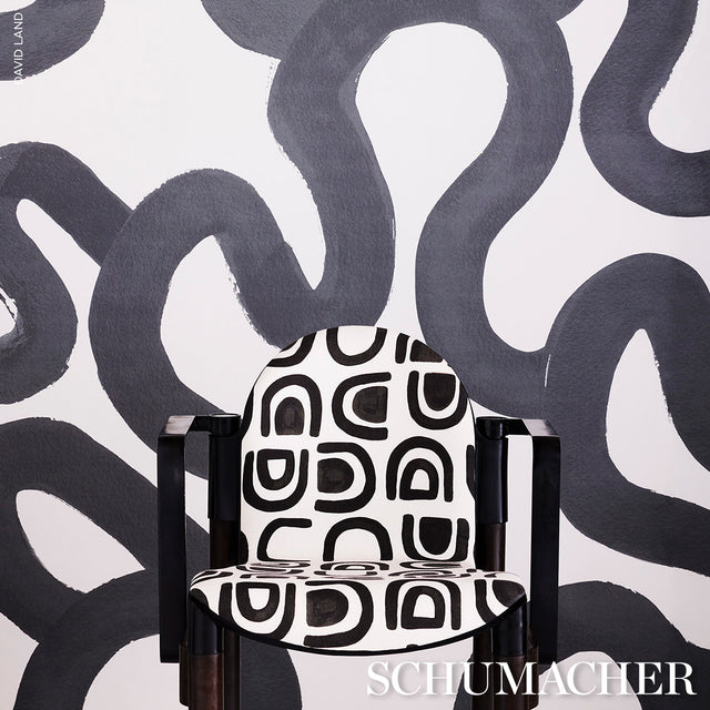 Threshold Carbon by Hadiya Williams Modern Abstract Wallpaper – Schumacher 5014010