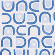 Threshold wallpaper in Lapis by Hadiya Williams for Schumacher, featuring a lively abstract blue grid pattern.