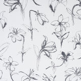 Close Your Eyes and Remember wallpaper by Hera Ford for Schumacher, featuring a loose, gestural botanical floral pattern in soft black.