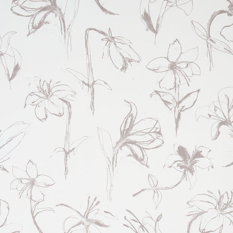 Close Your Eyes and Remember wallpaper in Slate by Hera Ford for Schumacher, featuring a loose, gestural botanical floral pattern.