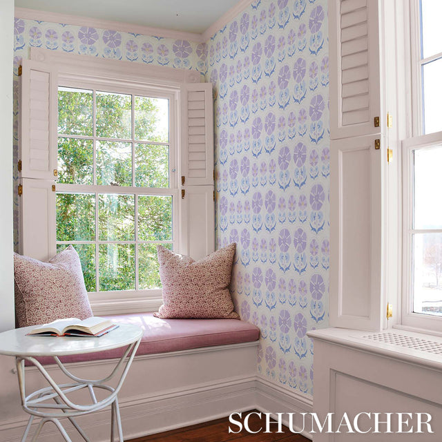 Anjuna Floral Lilac by Schumacher Bohemia Collection Wallpaper – Schumacher 5014111