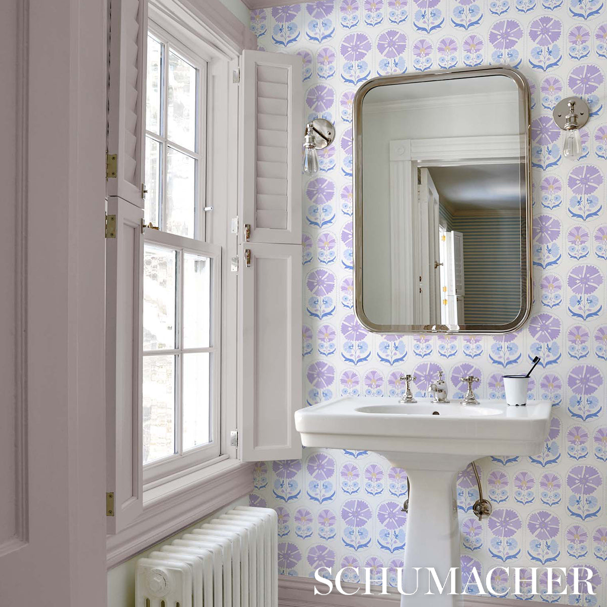 Anjuna Floral Lilac by Schumacher Bohemia Collection Wallpaper – Schumacher 5014111
