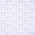 Anjuna Floral wallpaper in lilac by Schumacher, inspired by antique Suzani textiles with stylized floral motifs in purple and blue tones.