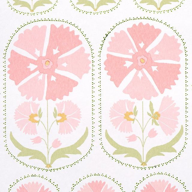 Anjuna Floral Blush by Schumacher Vintage Suzani-Inspired Floral Wallpaper – Schumacher 5014112