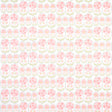 Anjuna Floral Blush wallpaper by Schumacher featuring stylized pink flowers in a hand-block print style, inspired by antique Suzani textiles.