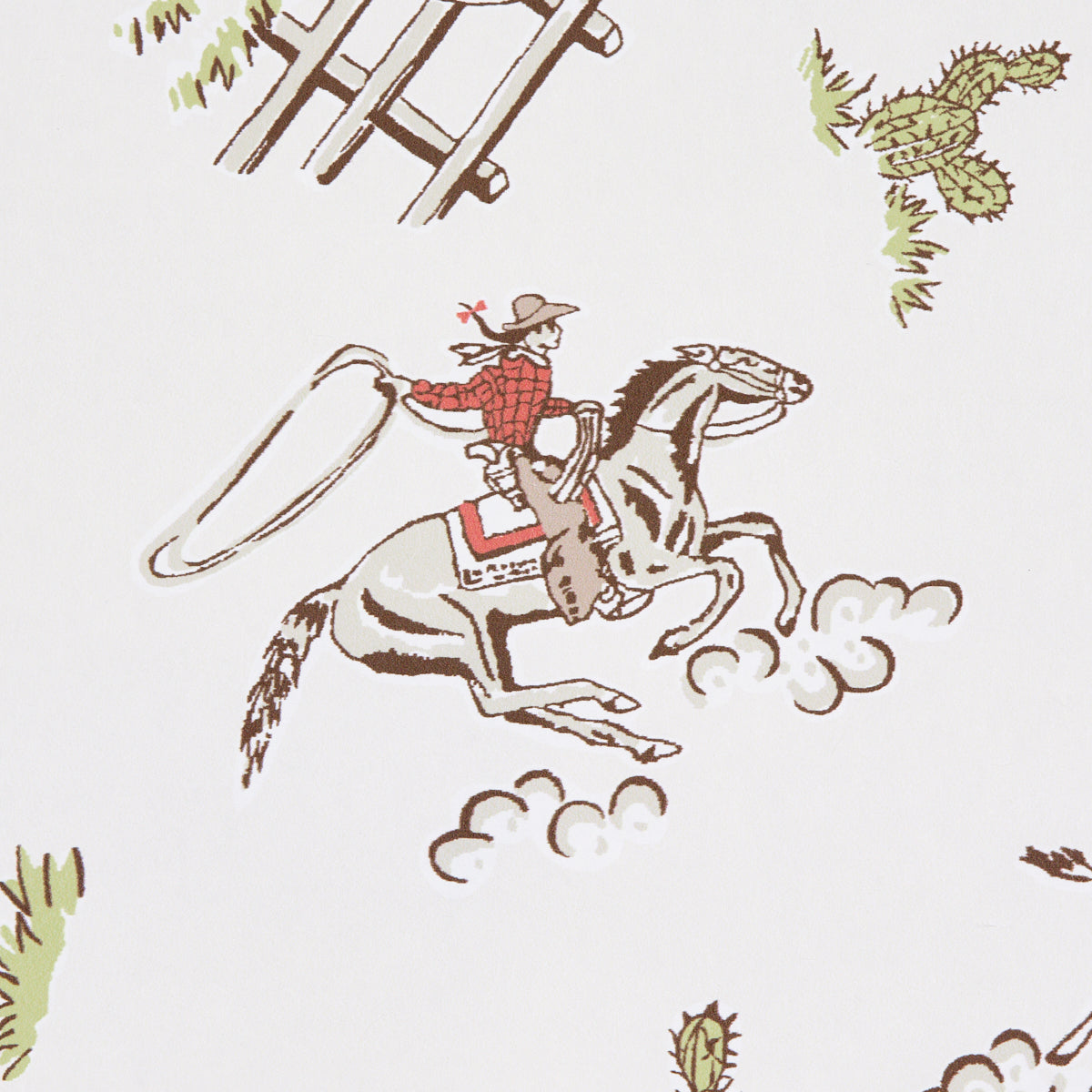 Wild West Cream by Marie-Chantal Playful Cowboy Wallpaper – Schumacher 5014120