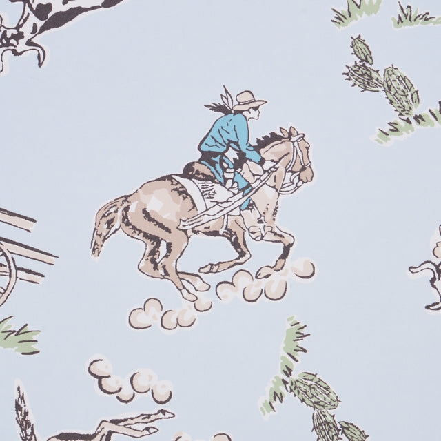 Wild West Blue by Marie-Chantal Playful Cowboy Wallpaper – Schumacher 5014121