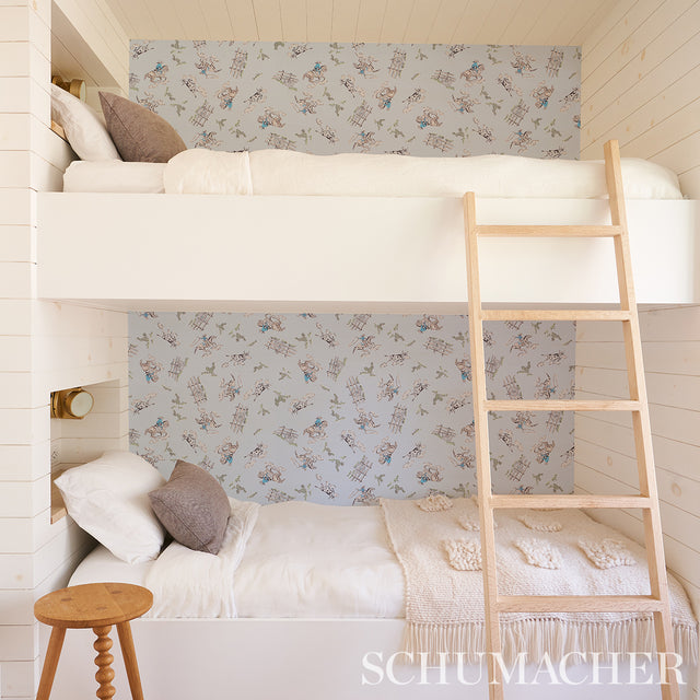 Wild West Blue by Marie-Chantal Playful Cowboy Wallpaper – Schumacher 5014121