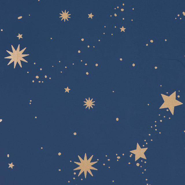 Scattered Stars Night by Marie-Chantal Celestial Blue and Gold Wallpaper – Schumacher 5014141
