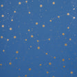 Scattered Stars wallpaper in Night by Marie-Chantal for Schumacher, featuring a constellation of metallic gold stars on a deep blue background.