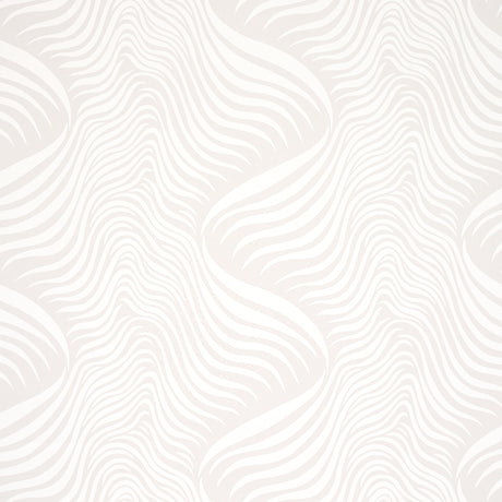 Sauvage in Dove by Schumacher - abstract animal-inspired wallpaper in soft neutral tones, shown in room and detail views.