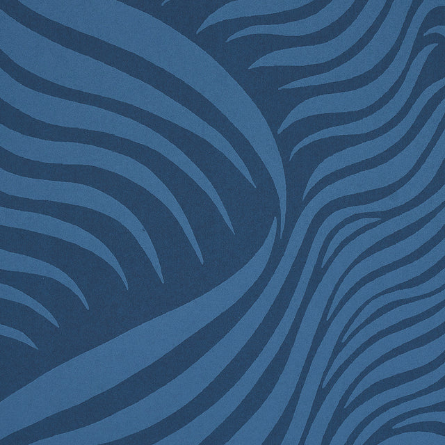 Sauvage Navy Abstract Animal Wallpaper – Schumacher 5014152