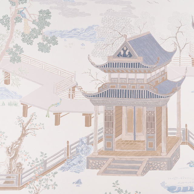 Coromandel Panel Set Alabaster by Schumacher Scenic Wallpaper Panel – Schumacher 5014160