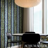 Night at the Opera Deep Blue & Olive by Schumacher Backdrop Collection Wallpaper – Schumacher 5014180