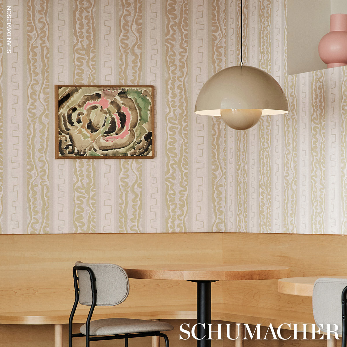 Night at the Opera Linen by Schumacher Maximalist Abstract Stripe Wallpaper – Schumacher 5014181