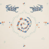 Reptilia Warm Blue by Schumacher Playful Embroidered Animal Wallpaper – Schumacher 5014191