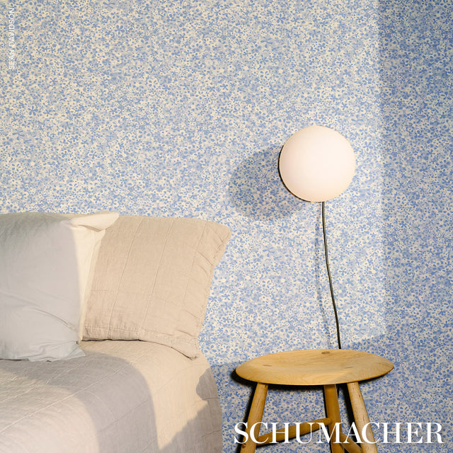 Superbloom Cornflower by Schumacher Backdrop Collection Floral Wallpaper – Schumacher 5014200