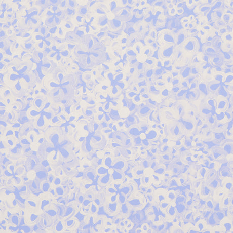 Superbloom Cornflower wallpaper by Schumacher features a hand-painted floral design in blue and white, perfect for accent walls or full-room coverage.