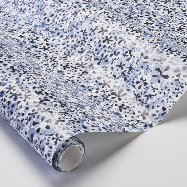 Superbloom Deep Blue by Backdrop Small-Scale Floral Wallpaper – Schumacher 5014201