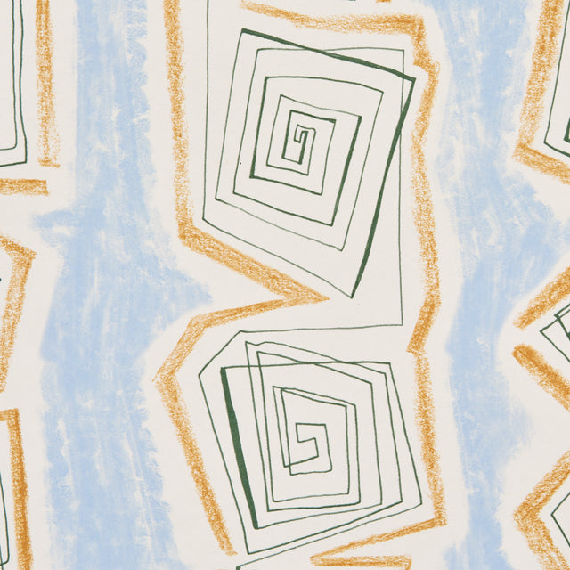 Taboo Sky by Backdrop Abstract Hand-Drawn Stripe Wallpaper – Schumacher 5014211