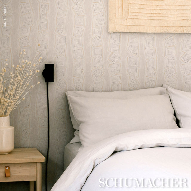 Taboo Fog by Backdrop Abstract Hand-Drawn Stripe Wallpaper – Schumacher 5014213
